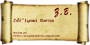 Zólyomi Barna névjegykártya