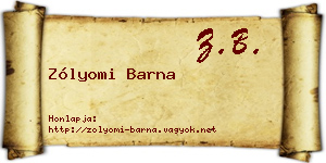 Zólyomi Barna névjegykártya