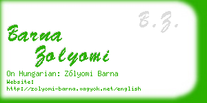 barna zolyomi business card